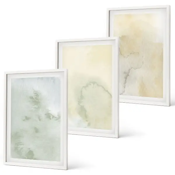 Conjunto de quadros modernos com texturas de aquarela em tons pastel