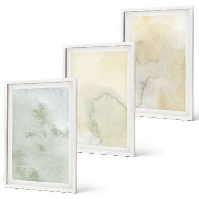 Composição de quadros moderna Texturas em tons pastel de aquarela