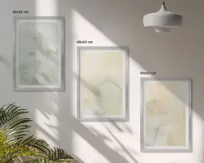 Conjunto de quadros modernos com texturas de aquarela em tons pastel