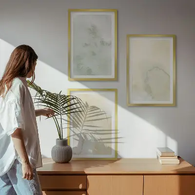 Conjunto de quadros modernos com texturas de aquarela em tons pastel