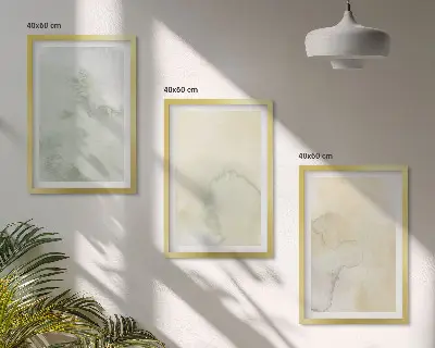 Conjunto de quadros modernos com texturas de aquarela em tons pastel
