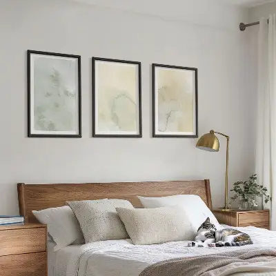 Conjunto de quadros modernos com texturas de aquarela em tons pastel