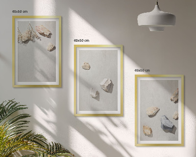 Conjunto de quadros para sala de estar Decorações de praia em estilo boho com pedras
