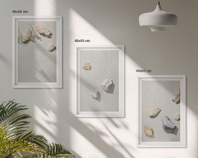 Conjunto de quadros para sala de estar Decorações de praia em estilo boho com pedras