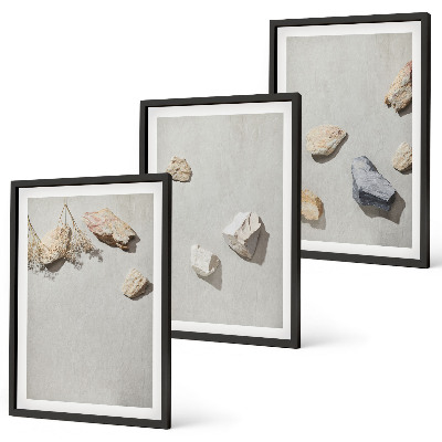 Conjunto de quadros para sala de estar Decorações de praia em estilo boho com pedras