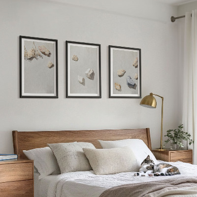Conjunto de quadros para sala de estar Decorações de praia em estilo boho com pedras