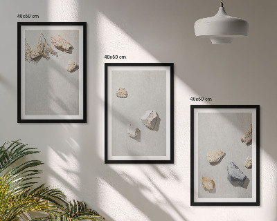 Conjunto de quadros para sala de estar Decorações de praia em estilo boho com pedras