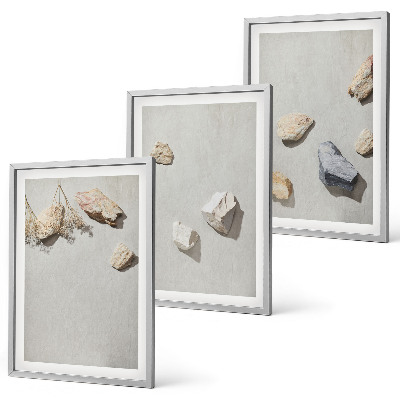 Conjunto de quadros para sala de estar Decorações de praia em estilo boho com pedras