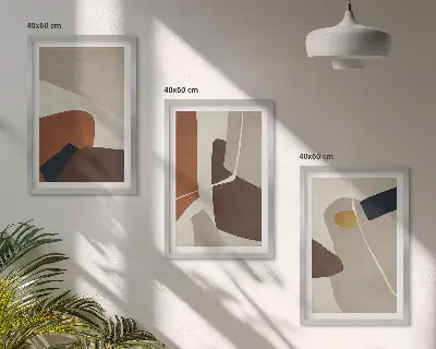 Pintura abstrata estilo boho composição de quadros moderna
