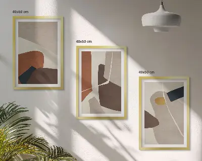 Pintura abstrata estilo boho composição de quadros moderna