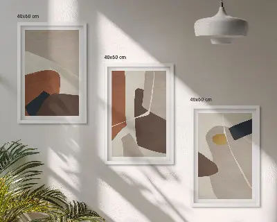 Pintura abstrata estilo boho composição de quadros moderna