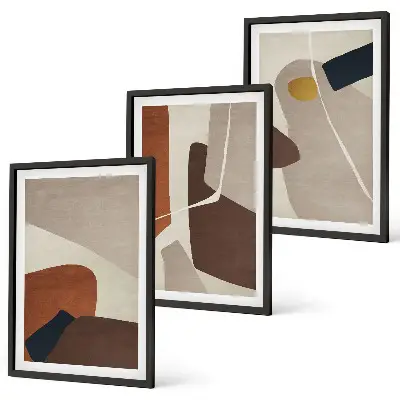 Pintura abstrata estilo boho composição de quadros moderna