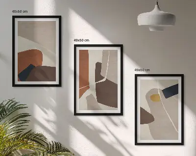 Pintura abstrata estilo boho composição de quadros moderna