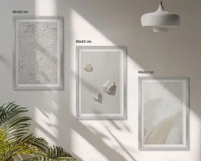Conjunto de quadros para sala de estar pintura moderna com temática de pedras arenosas