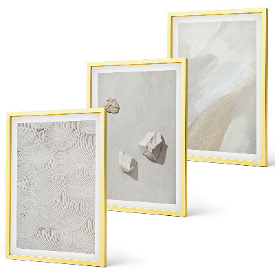 Conjunto de quadros para sala de estar Pedras arenosas pintura moderna