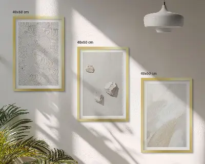 Conjunto de quadros para sala de estar pintura moderna com temática de pedras arenosas