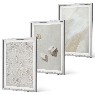 Conjunto de quadros para sala de estar Pedras arenosas pintura moderna
