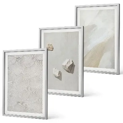 Conjunto de quadros para sala de estar pintura moderna com temática de pedras arenosas