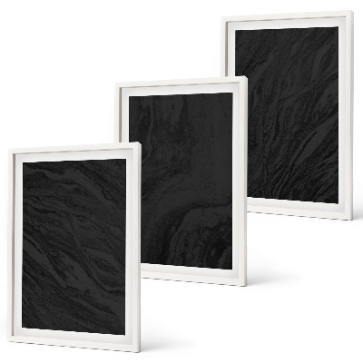 Conjunto de 3 quadros com moldura Texturas elegantes de mármore escuro