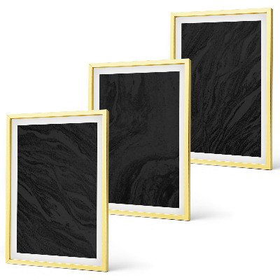 Conjunto de 3 quadros com moldura Texturas elegantes de mármore escuro