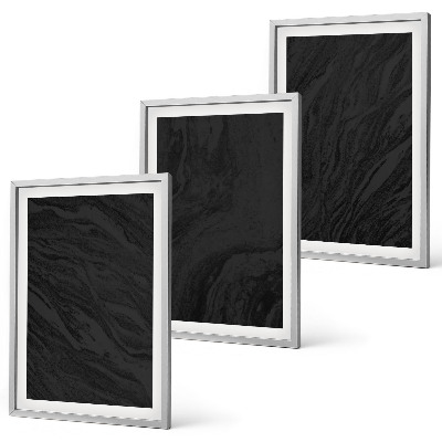 Conjunto de 3 quadros com moldura Texturas elegantes de mármore escuro