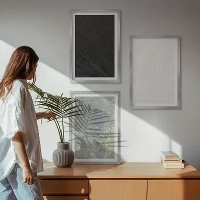 Conjunto de quadros para sala de estar com estampas de estruturas de pedra elegantes