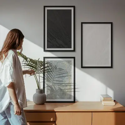 Conjunto de quadros para sala de estar com estampas de estruturas de pedra elegantes