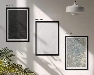 Conjunto de quadros para sala de estar com estampas de estruturas de pedra elegantes