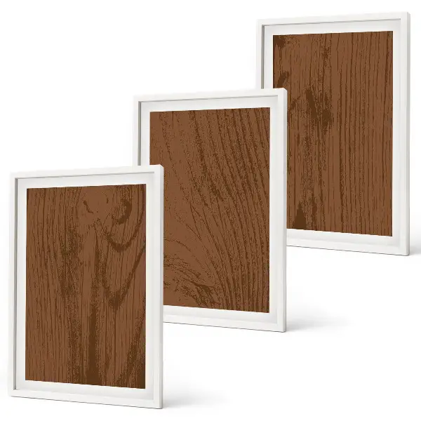 Composição de quadros moderna com textura de madeira minimalista
