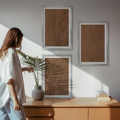 Composição de quadros moderna minimalismo na textura da casca da madeira