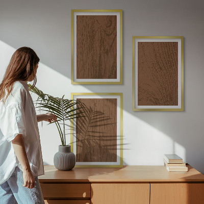 Composição de quadros moderna minimalismo na textura da casca da madeira