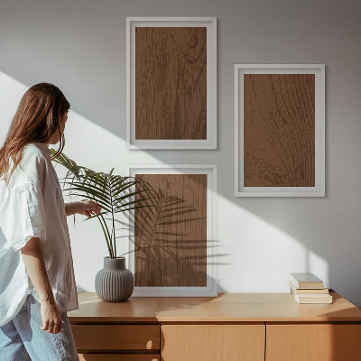 Composição de quadros moderna minimalismo na textura da casca da madeira