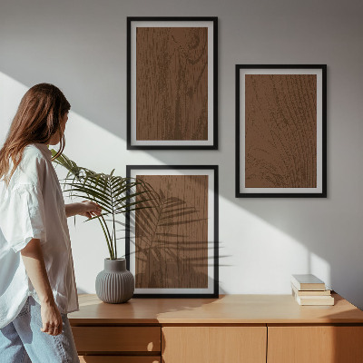 Composição de quadros moderna minimalismo na textura da casca da madeira