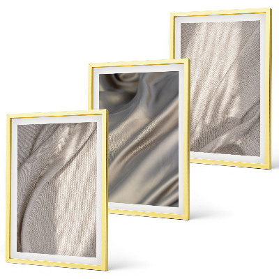 Conjunto de 3 quadros com moldura Tecidos boho naturais em close-up