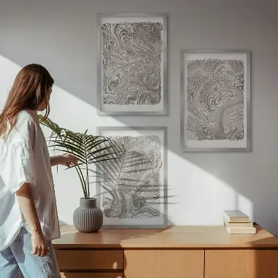 Composição de quadros moderna pintura de formas contemporâneas