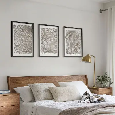 Composição de quadros moderna pintura de formas contemporâneas