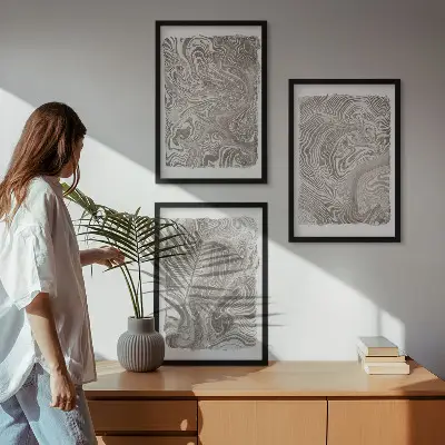 Composição de quadros moderna pintura de formas contemporâneas