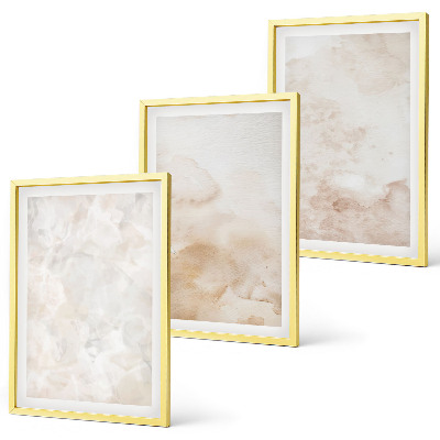Conjunto de 3 quadros com moldura Texturas em tons pastel da moda