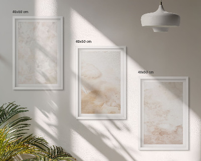 Conjunto de 3 quadros com moldura Texturas em tons pastel da moda