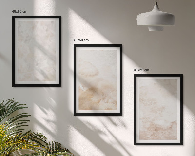 Conjunto de 3 quadros com moldura Texturas em tons pastel da moda