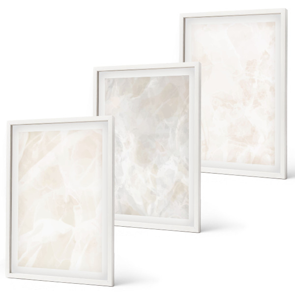 Conjunto de quadros para sala de estar A estrutura do elegante mármore