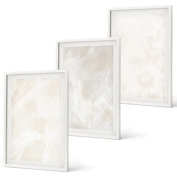 Conjunto de quadros para sala de estar estampa de mármore elegante