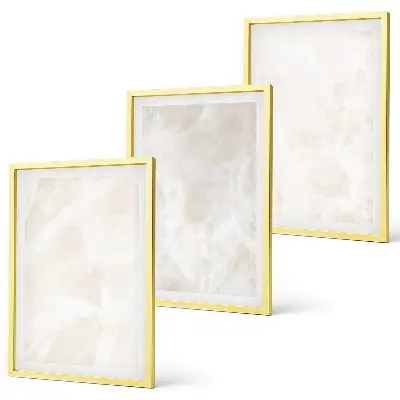 Conjunto de quadros para sala de estar estampa de mármore elegante