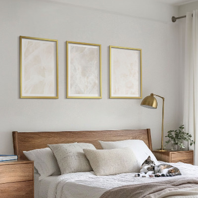 Conjunto de quadros para sala de estar A estrutura do elegante mármore