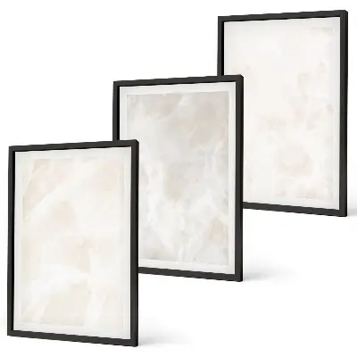 Conjunto de quadros para sala de estar estampa de mármore elegante