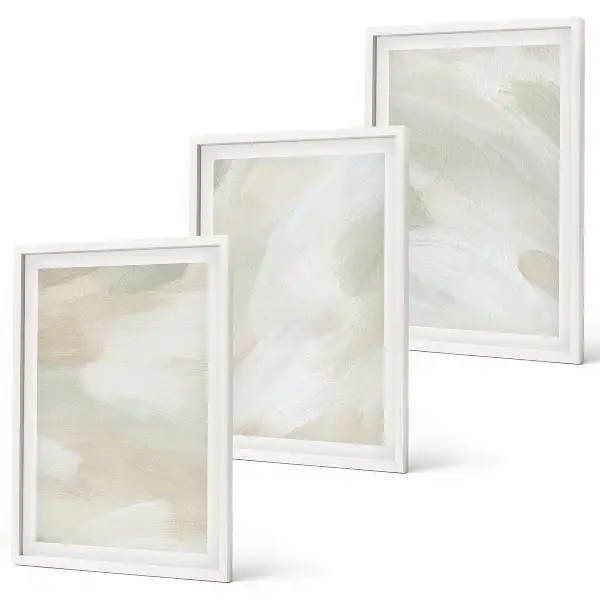 Conjunto de quadros decorativos modernos com estampas abstratas em cores vibrantes estilo boho