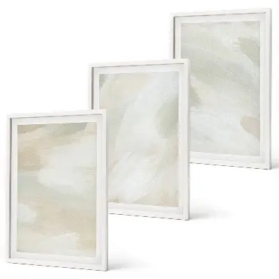 Conjunto de quadros decorativos modernos com estampas abstratas em cores vibrantes estilo boho