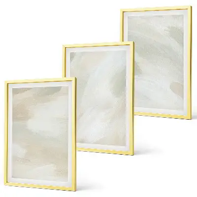 Conjunto de quadros decorativos modernos com estampas abstratas em cores vibrantes estilo boho