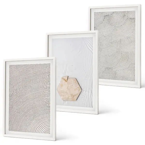 Conjunto de quadros para sala de estar com estampas de texturas de areia estilo boho