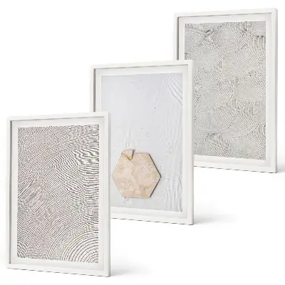 Conjunto de quadros para sala de estar com estampas de texturas de areia estilo boho